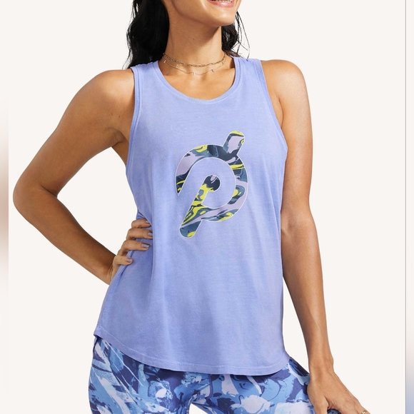 Peloton Blue Flow Racer Back Exercise Tank Top 2x - Picture 1 of 9